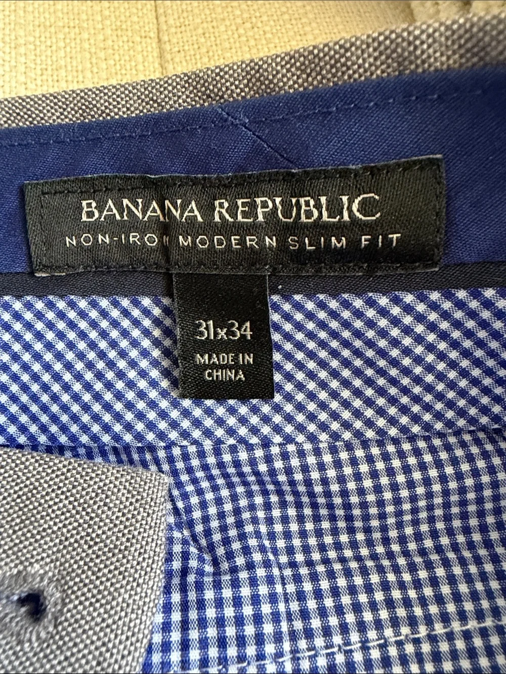 Banana Rebublic Non Iron Modern Slim Fit Gray Dress Chino Pants 31 x 34 NEW!